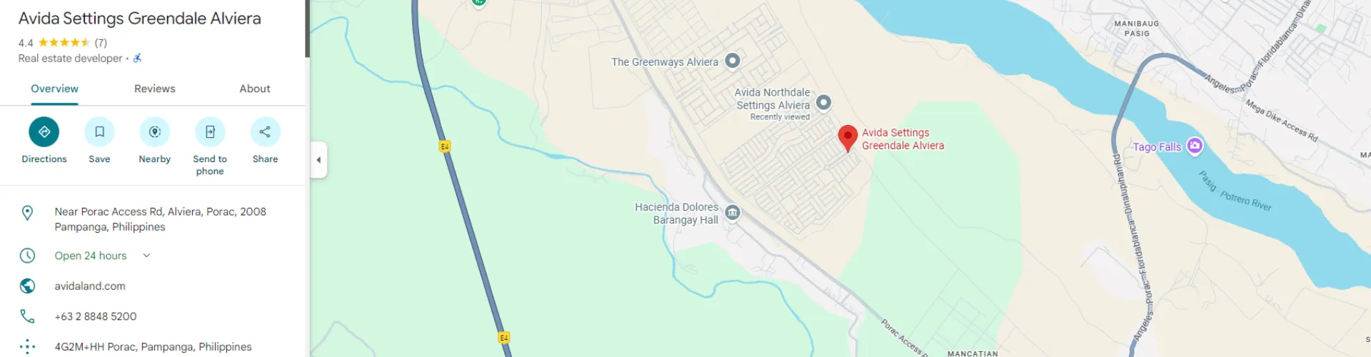 Avida Greendale Settings Map